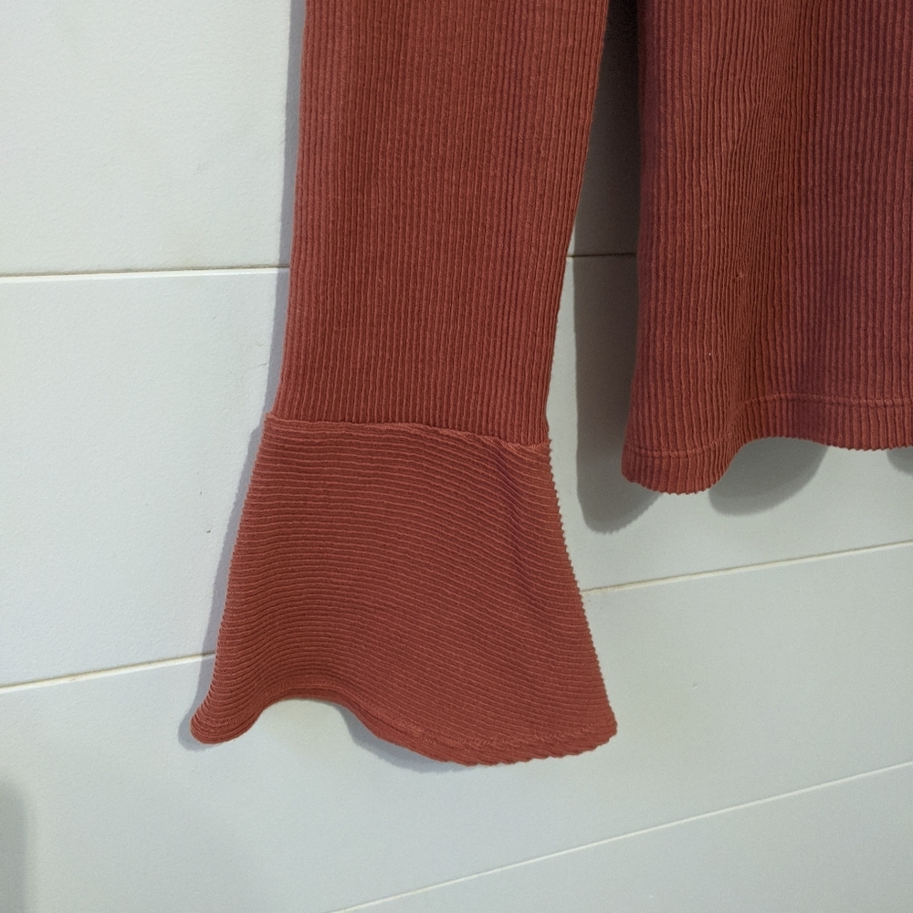 Madewell Ruffle Cuff Ribbed Top - Picture 6 of 7